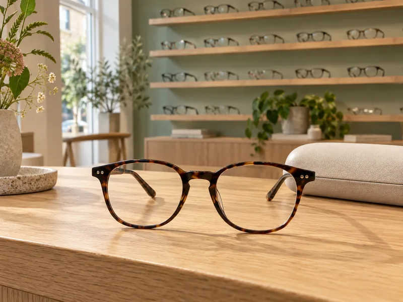 Briller og udstillinger hos en optiker